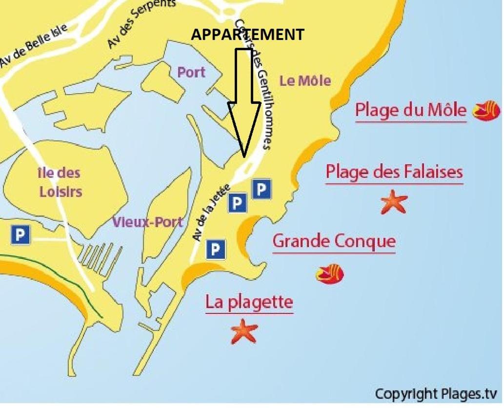 Ferienwohnung Cap D'Agde 300M Plage Du Mole,Vue Port,Parking,Lave Linge,Piscine Exterior foto